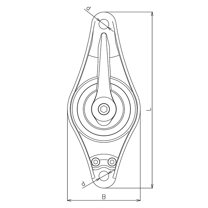 61%OFF!】 巾広ワニブロック ベアリング入 使用荷重1T