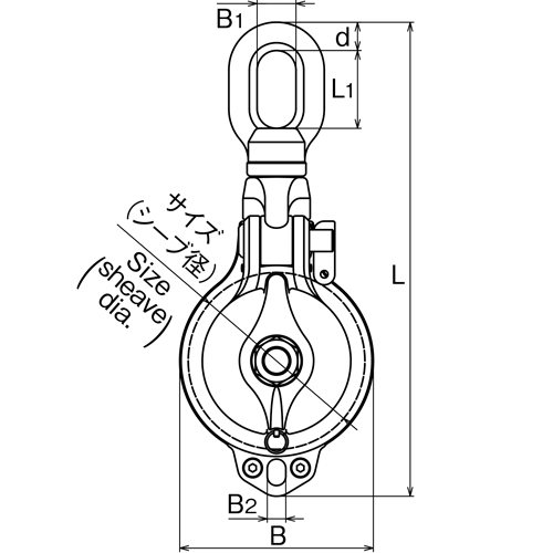ダルマブロックPB型 (ベアリング入) Vシーブタイプ PAT.｜浅野