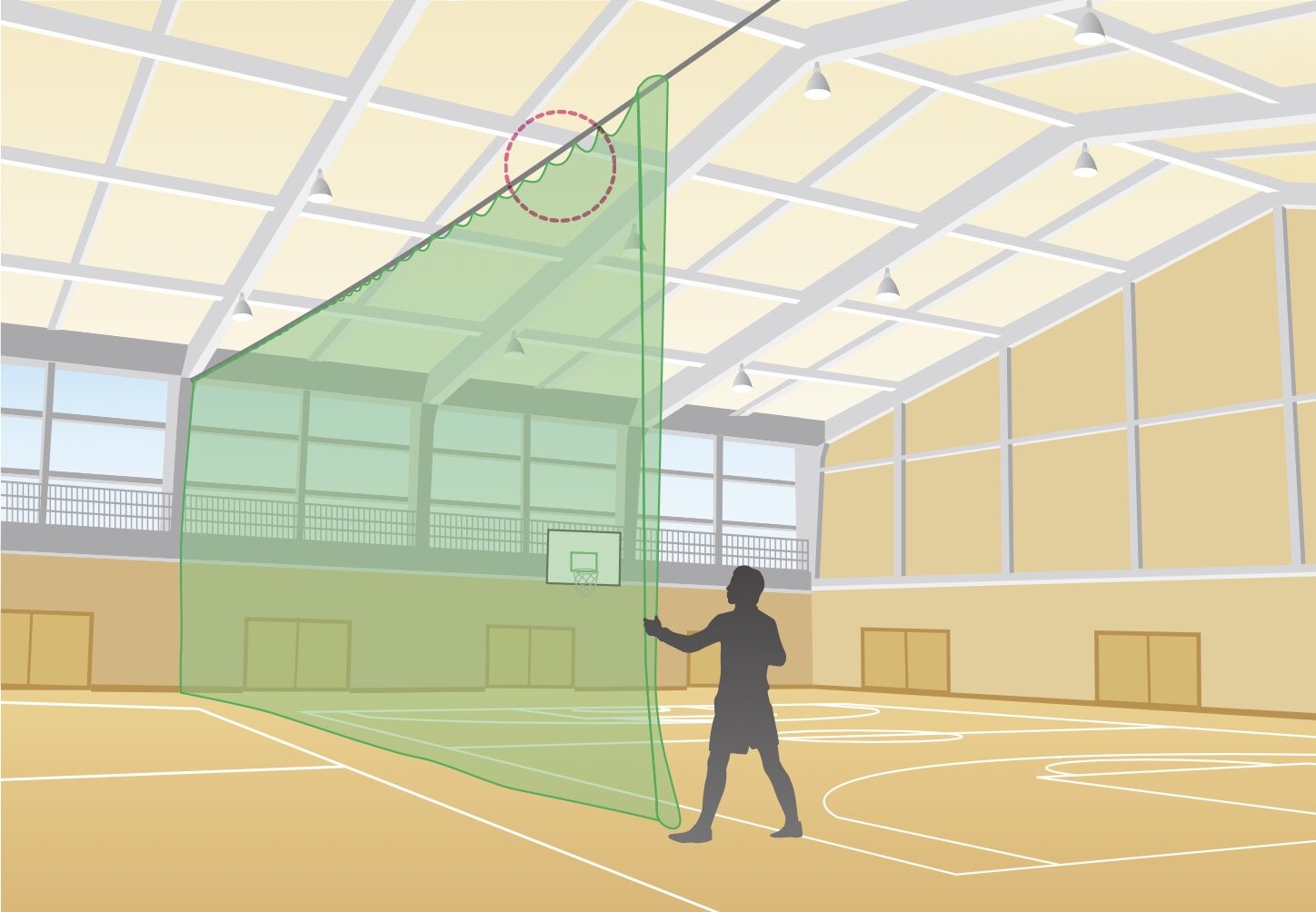 防球・間仕切りネットの設置に使えるステンレス金具